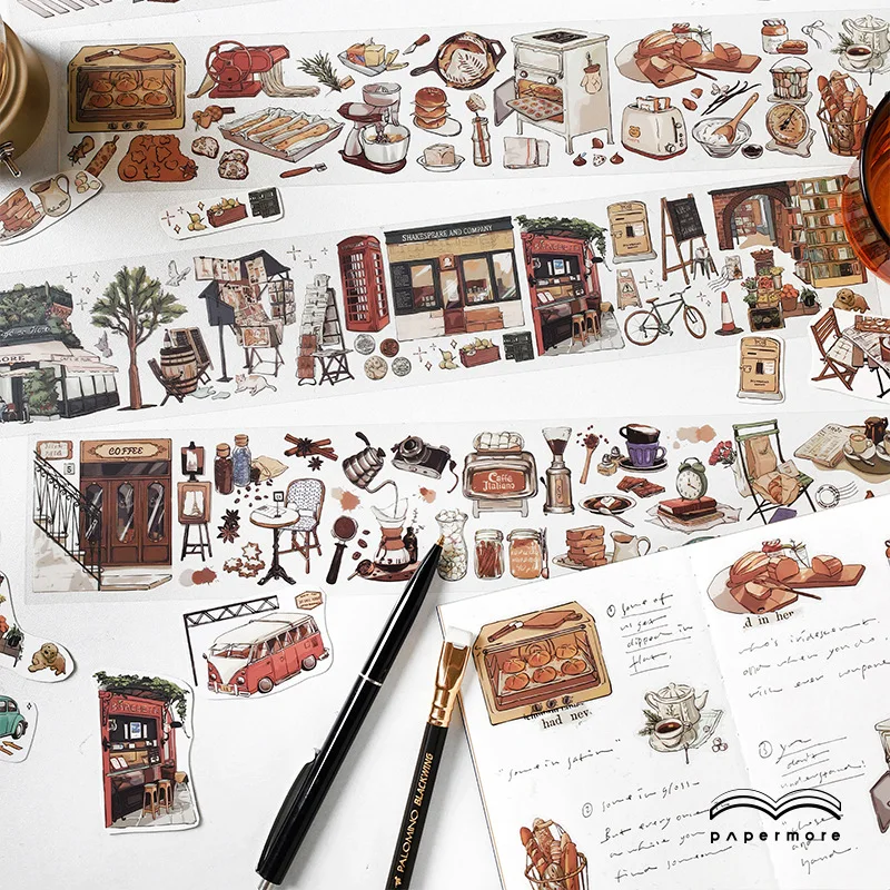 

PET Strip tape sketch travel diary series creative ins hand ledger material DIY Decorative stickers
