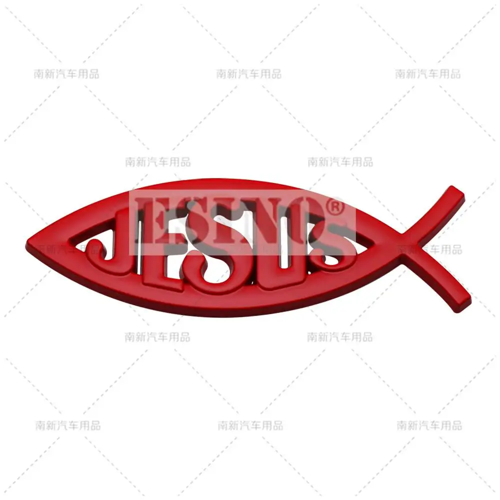 

Автомобильный Стайлинг 3D Ichthys Ichtus с изображением Иисуса и рыбы, металлический значок с изображением рождественской рыбы, эмблема заднего багажника автомобиля, цельная клейкая эмблема