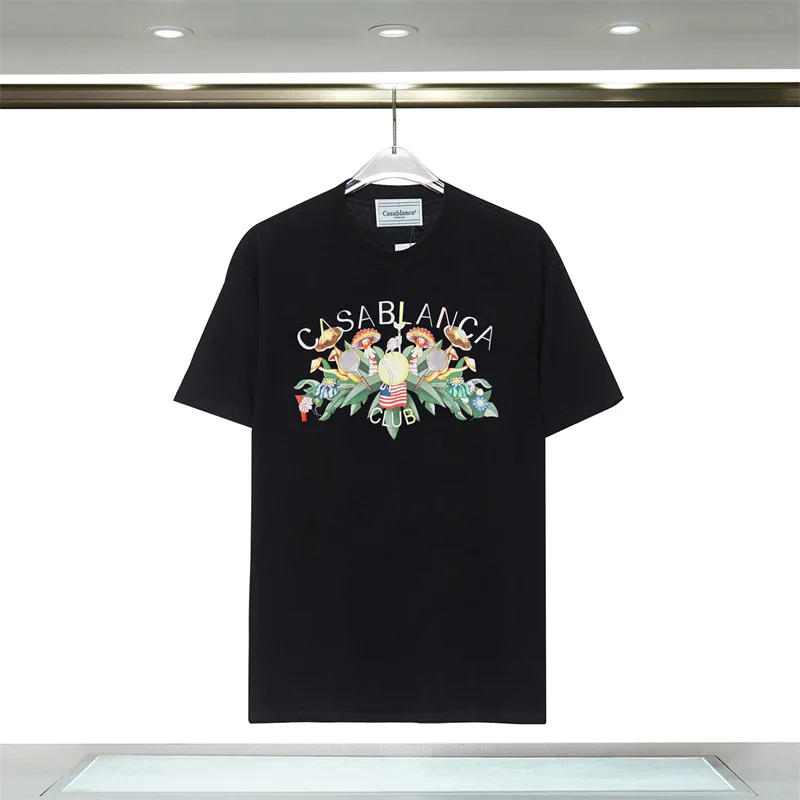 

23 Best Quality Casablanca Spring/Summer Fruit Plant Letter Logo Printed Loose Men's And Women's Short Sleeve T-Shirts