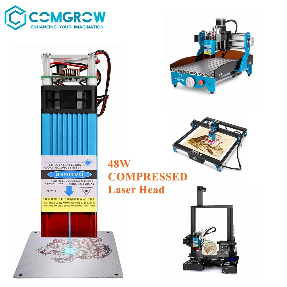 COMGROW 48W Compressed Laser Engraver Kits 3018 CNC Laser Cutting Engraving Module for Wood Carving Milling Kit 3D Printer Parts