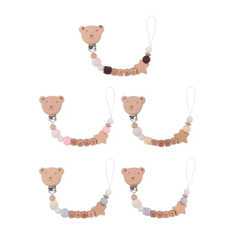 Милый мультяшный медведь зажим для соски цепочка анти-потерянный детский