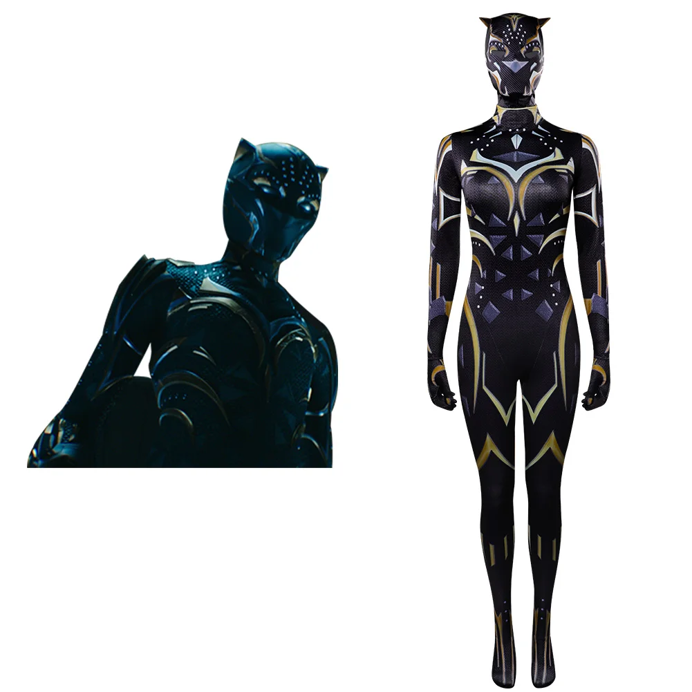 

Panther: Wakanda Forever New Black Jumpsuits Cosplay Costume Outfits Halloween Carnival Party Suit For Women Ladies Disguise