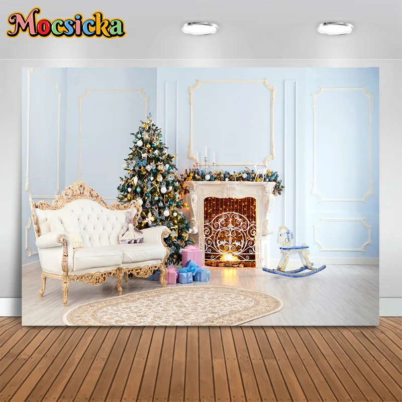 

xmas photography background christmas tree living room sofa backdrop new year's eve birthday party cake smash photo studio