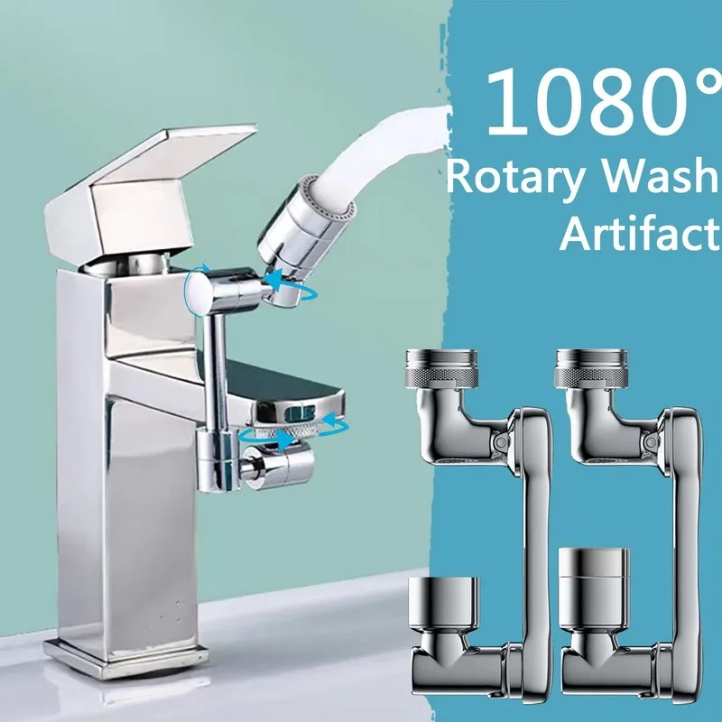 

Universal 1080° Rotatable Faucet Aerator Extender Plastic Splash Filter Faucets Bubbler Nozzle Robotic Arm for Kitchen Bathroom