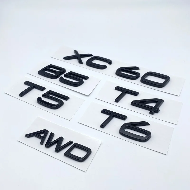 Глянцевая черная эмблема B5 B6 T3 T4 T5 T6 T8 V8 D3 D4 D5 D6 AWD Эмблема с буквами багажника