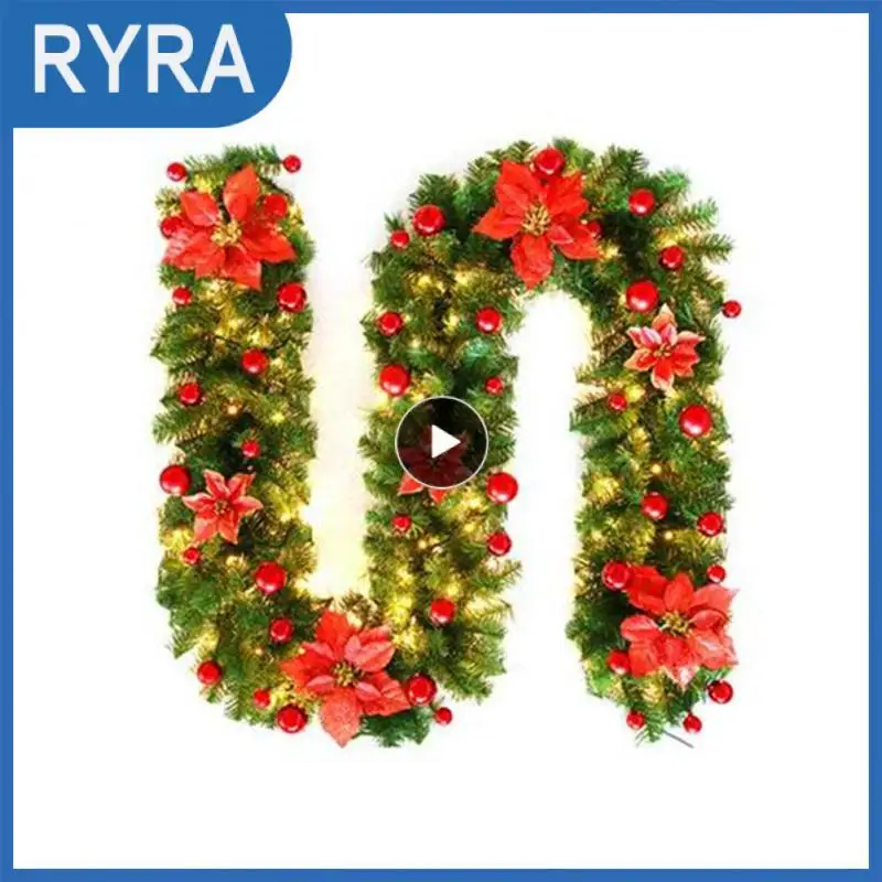 

2.7M/1.8M Luxury Christmas Decorations Garland Simulation Rattan With Lights Xmas Home Party Christmas Tree Decorations