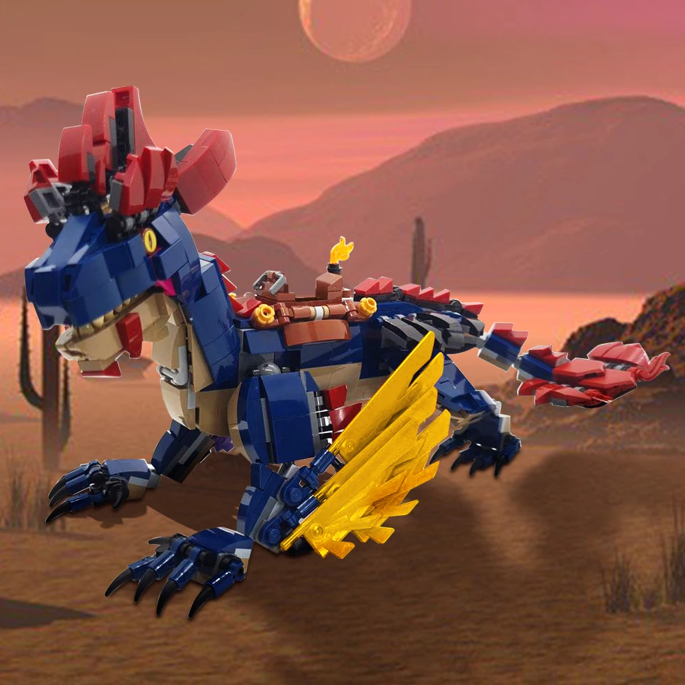 

MOC Ark: Rock Drake Survival Evolved Rock Drake Game Character Dinosaur Flying Animals Building Blocks Children's Toys Gifts
