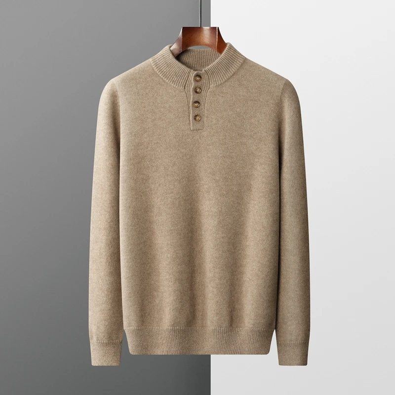Свитер из 100% чистого кашемира класса A мужской вязаный пуловер с