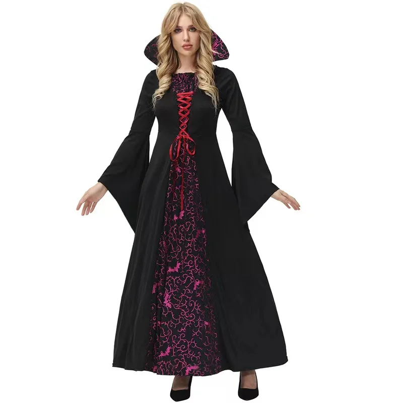 

Woman Noblewoman Lady Vampire Cosplay Female Halloween Witch Sorceress Costumes Carnival Purim Parade Role Play Show Party Dress