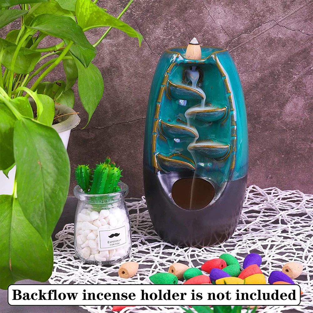 Backflow Incense Cones 100% Natural Scents Waterfall Rose Tulip Jasmine Lavender for Burner Holder Meditation Yoga Gift images - 6