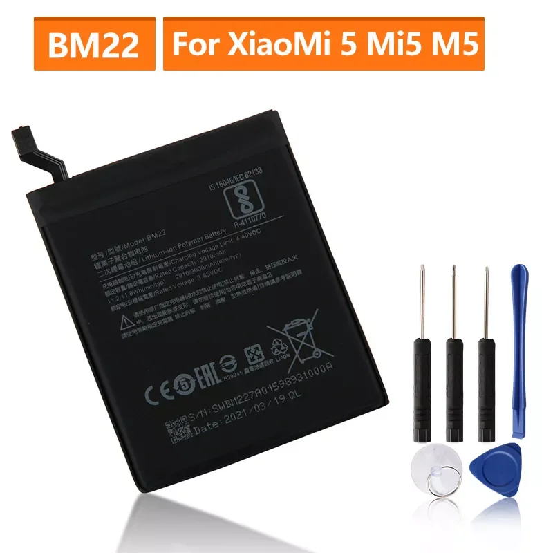 

Replacement Battery For XiaoMi 5 Mi5 M5 Prime BM22 Rechargeable Phone Battery 3000mAh