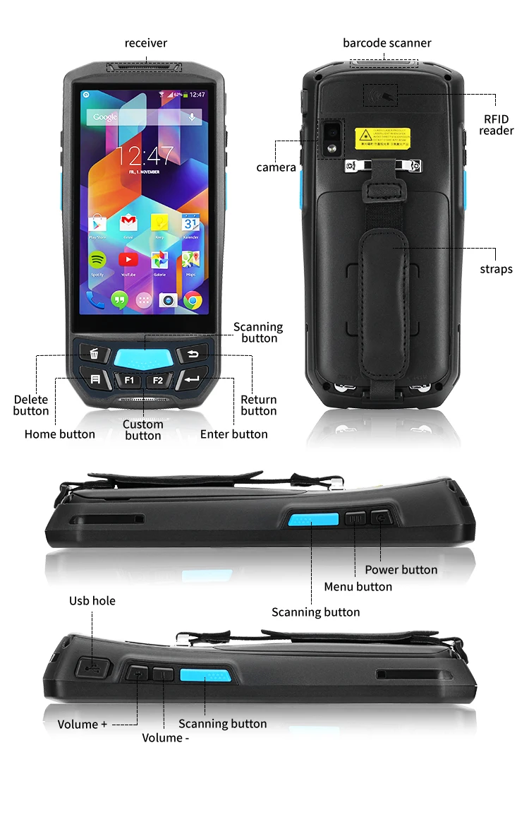 Фото BLOVEDREAM PDA 5-дюймовый Android-терминал UHF RFID, портативное устройство PDA №5