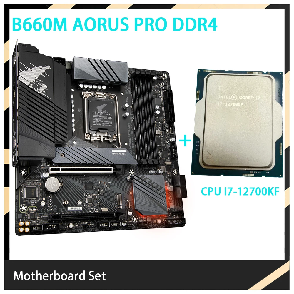 

B660M AORUS PRO DDR4 + CPU I7-12700KF для Gigabyte LGA1700 B660 128 Гб комплект материнской платы PC Combo Высокое качество Быстрая доставка