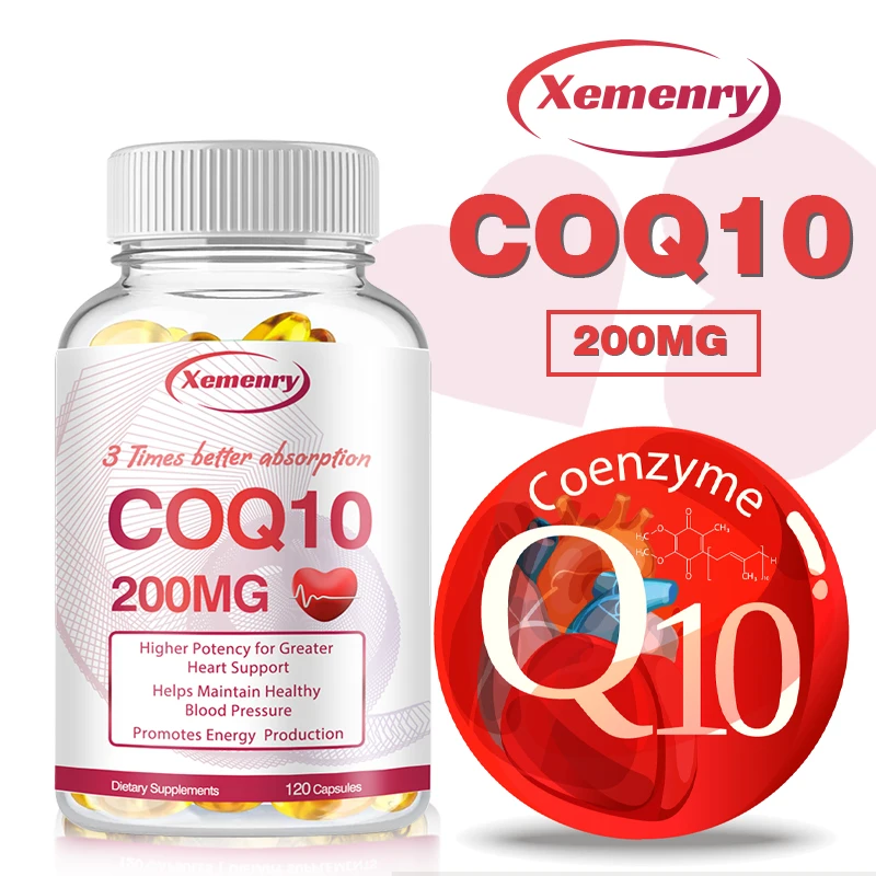 

Coenzyme Q10 Capsules, 200 Mg Each, To Promote Cardiovascular Health and Heart Health, Provide Energy To Support Joint Health