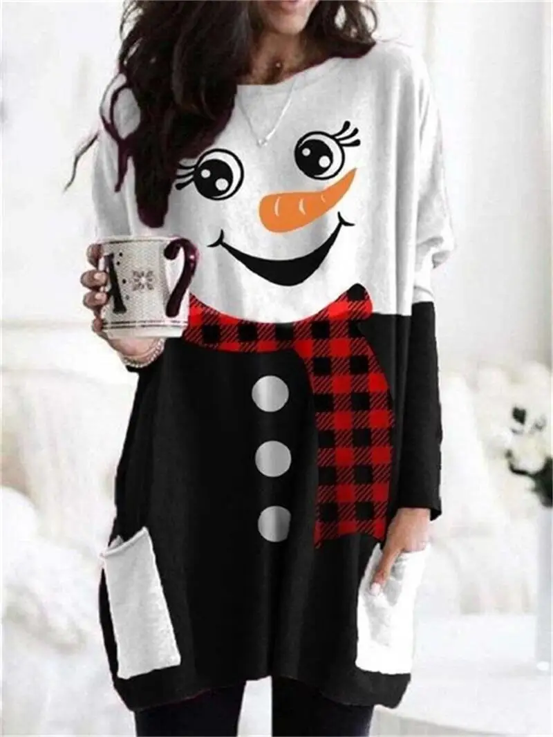 

Новинка 2022, Длинный свитшот без пальцев, Рождество, Осень-зима, 3D печать, узор на Хэллоуин, топ, одежда в стиле Харадзюку Y2K