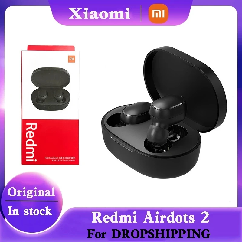 

Популярные беспроводные наушники Xiaomi Redmi Airdots 2 Fone, стереонаушники-вкладыши, Bluetooth наушники с микрофоном, гарнитура Airdots 2