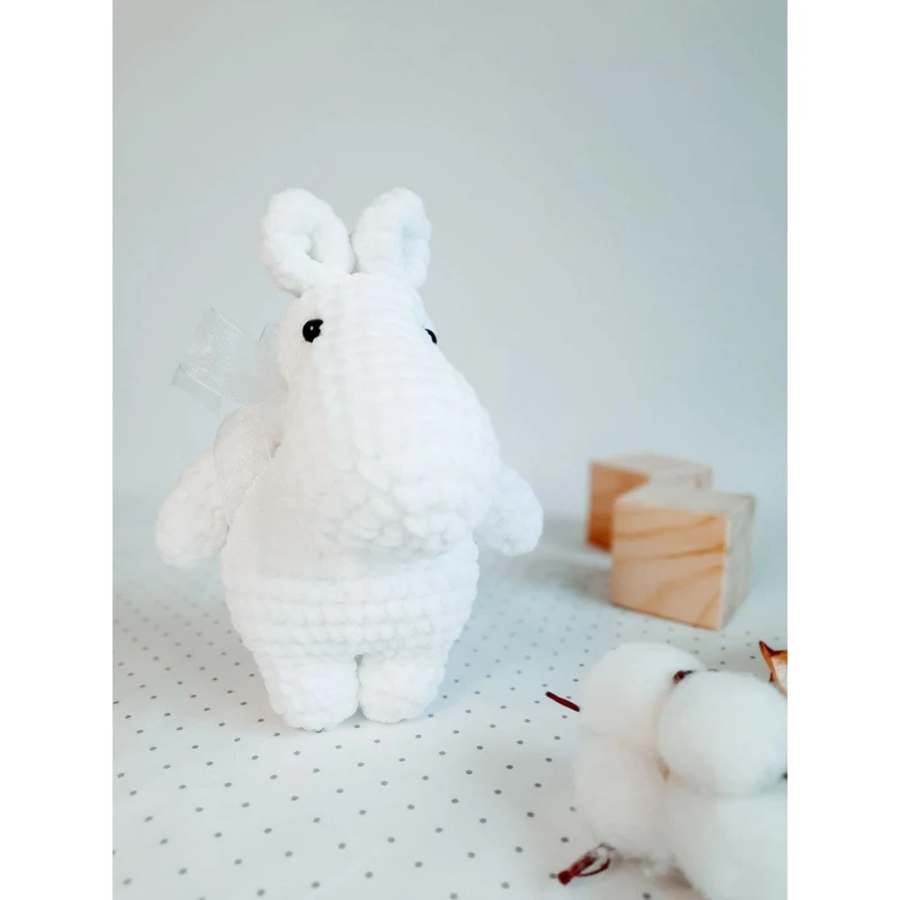 Мягкая игрушка плюшевый Муми-тролль малыш вязаная ручная работа 19см