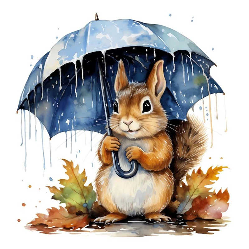 

Наклейка на стену Белка с зонтиком