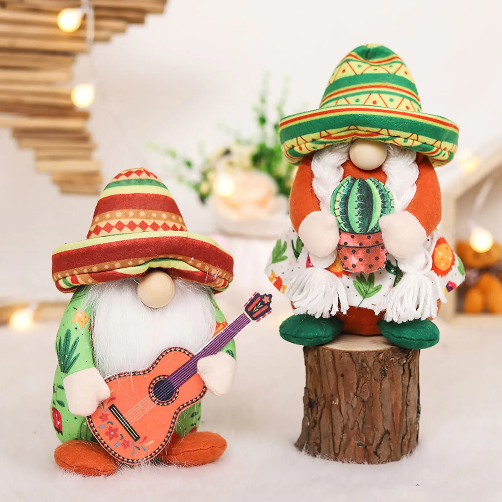 Mexican Gnomes Plush Mexican Carnival Scandinavian Dwarf Nordic Gnome Elf Figurine Mexican Fiesta Party Decorations For Home