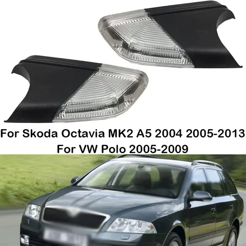 Для Skoda Octavia MK2 A5 2004 2005-2013 для VW Polo 2005-2009 детской лампы с указателем поворота и боковым зеркалом заднего вида 1Z0949101C