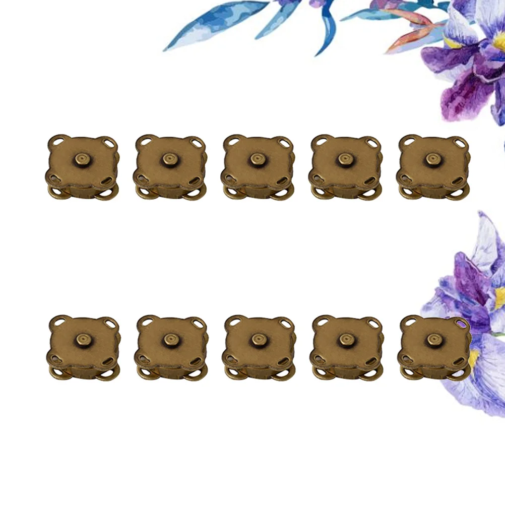 

10pcs 18mm Magnetic Snap Button Clasps Plum Blossom Shaped Metal Clap Buttons for Handbag Purses Bags Clothes Making