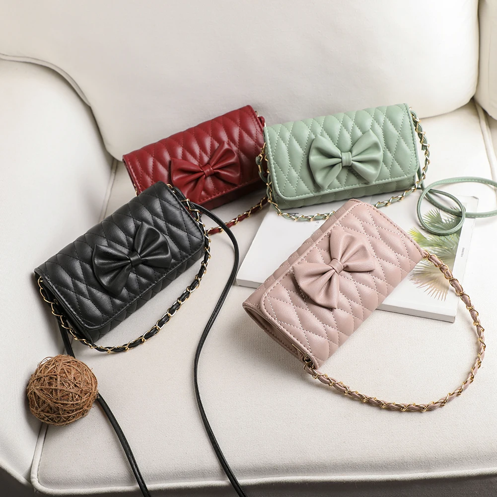 

Fashion Exquisite Shopping Bag Women Lattice Pattern PU Crossbody Bag Casual Bowknot Shoulder Underarm Handbags