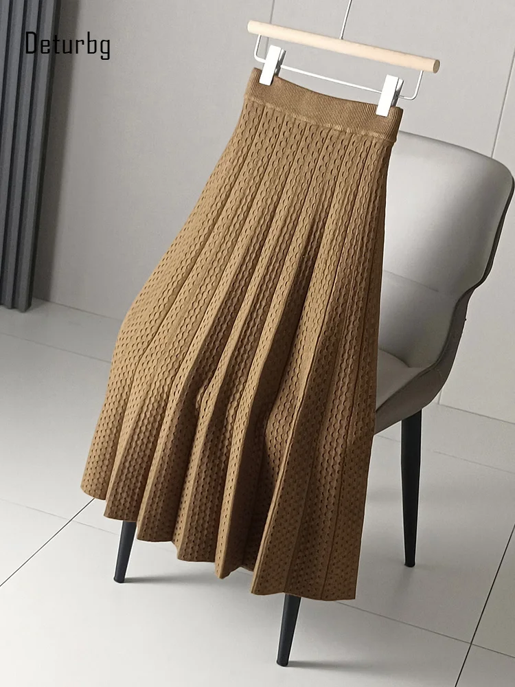 

Женская длинная Плиссированная юбка в горошек, винтажная трапециевидная юбка с завышенной талией, модель K348 на осень-зиму, 2023