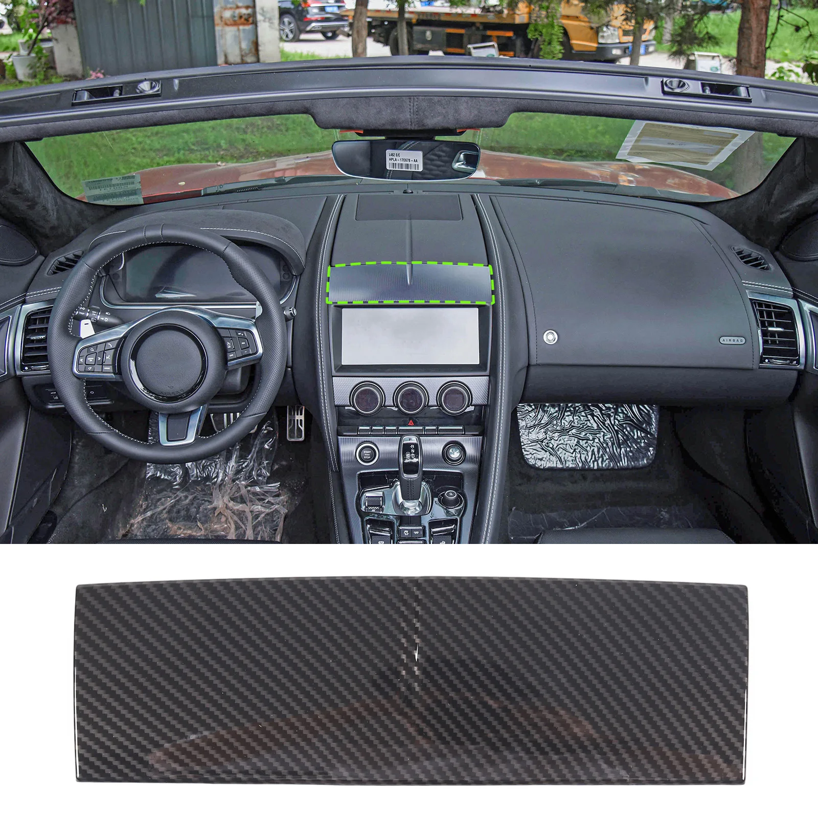 

Для Jaguar F-TYPE 13-24, декоративная доска для навигации, декоративная доска над дисплеем, ABS, углеродное волокно, 1 шт.