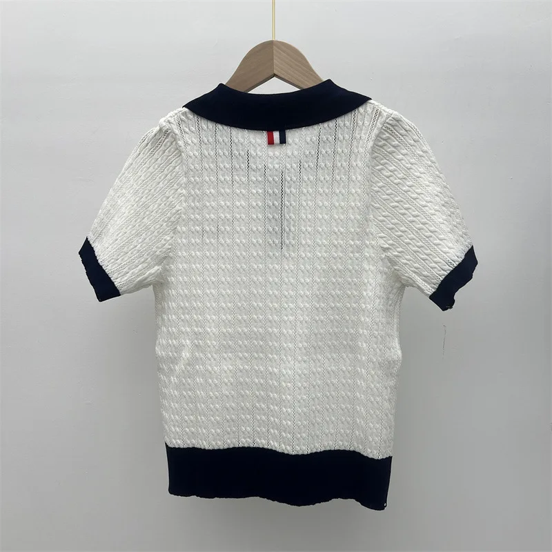 Новая летняя футболка-поло с лацканами на груди маленькая собачка вышивка