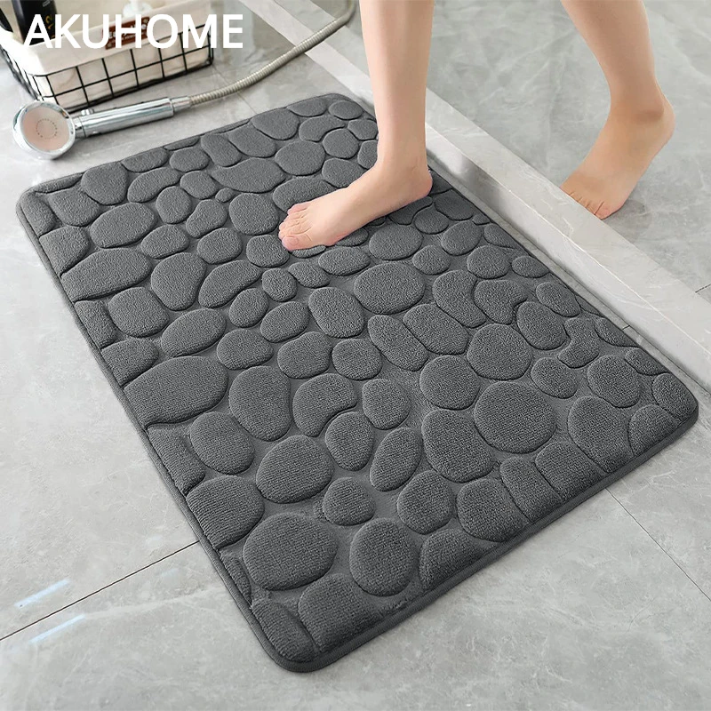 

Foot Mat Coral Fleece Floor Mat Household Memory Foam Embroidered Bathroom Thickened Absorbent Floor Mat Door