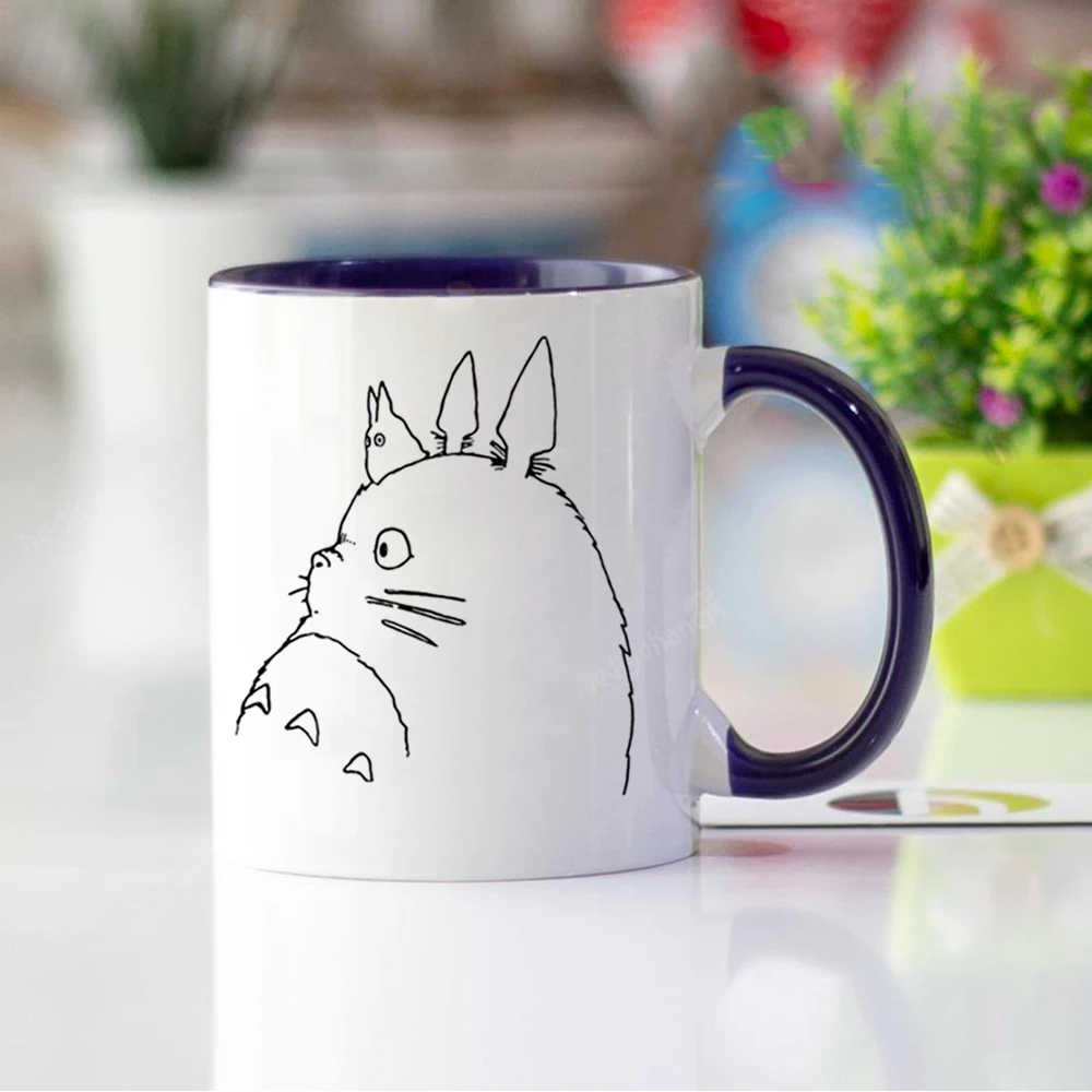 

Cartoon Totoro Coffee Mug 11Oz Ceramic Black Pink White Color Creative Milk Cup Dropshipping