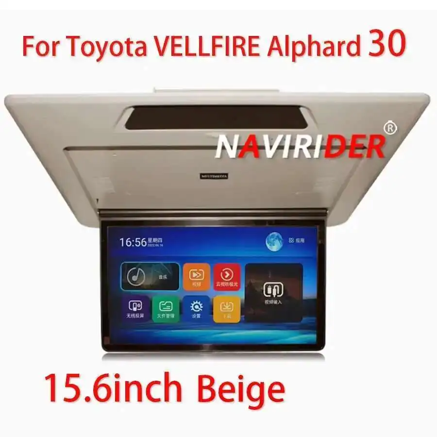 

13,3 дюйма/15,6 дюйма для Toyota VELLFIRE Alphard 20 Alphard 30 2008-2024 потолочный монитор на крыше мультимедийный видеоплеер Android 13