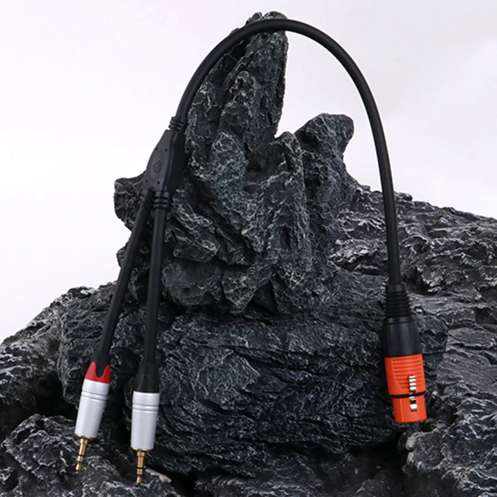 Фото Y разделительный шнур, пластиковый корпус 3Pin XLR Female к Dual 3,5mm AUX 1/8 Inch Male Stereo Jack, аудиоадаптер, конвертер, экранированный кабель №3