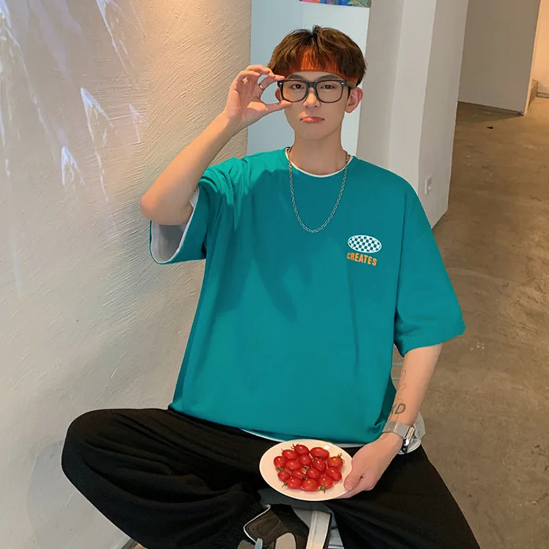 

Harajuku T Shirt Men Loose Letter Printed T Shirt Casual Streetwear Short Sleeve T Shirt 2022 Summer Korean Fashion Clothes