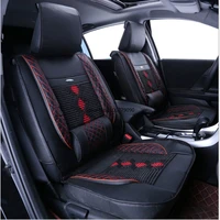 four season luxury universal size full set front business pu leather car seats cover for five seats cushion interior accessories