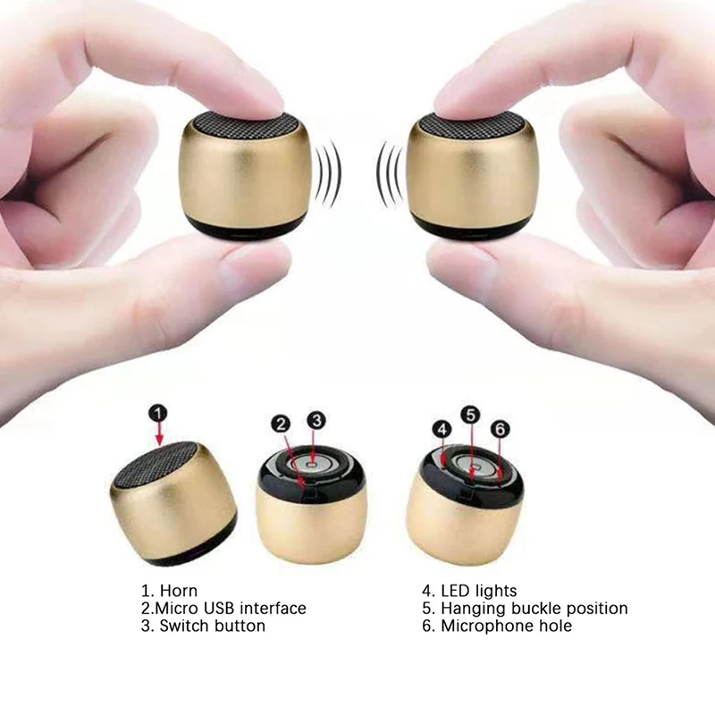 

Портативная беспроводная мини-Колонка Bluetooth, музыкальный сабвуфер, супер бас, стерео