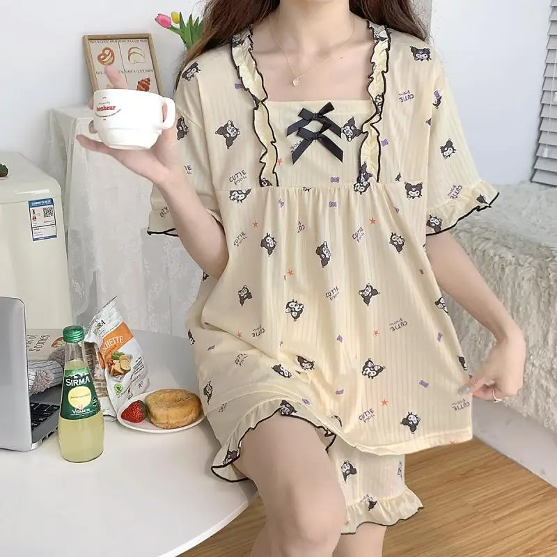 

NEW Sanrio Anime Summer Plus Size Pajama Set My Melody Kawaii Short Sleeved Shorts Pajamas Set Sweet and Cute Home Clothes Set