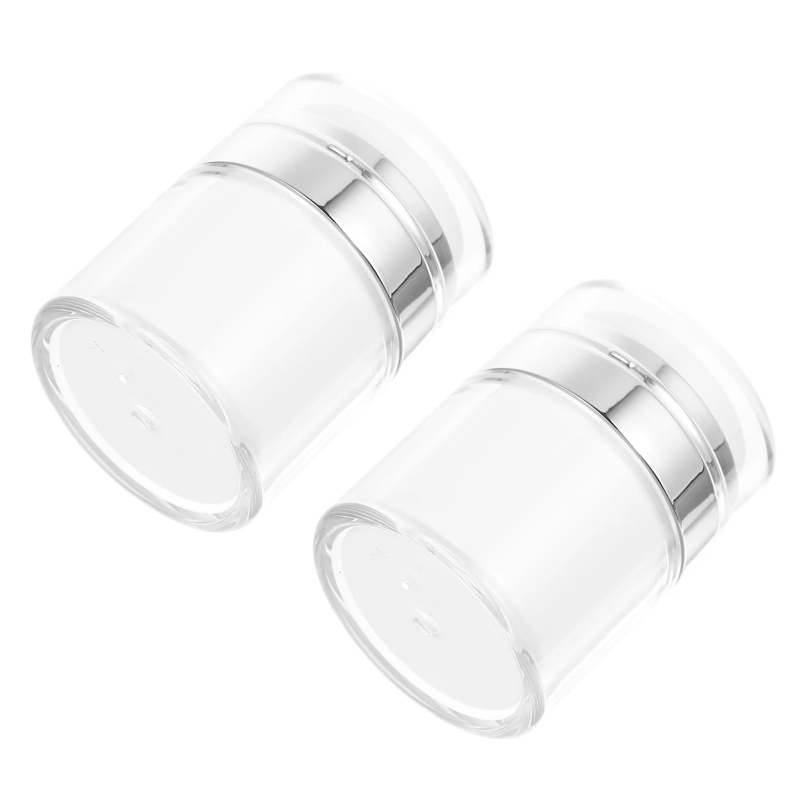 

2 Pcs Mini Portable Air Pump Eye Cream Bottle Empty Lotion Container Funnel 5.5X5.5X7CM Bottles White Acrylic Travel