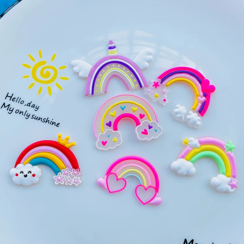 10 шт. новые милые радужные серии кавайные мягкие резиновые Скрапбукинг DIY