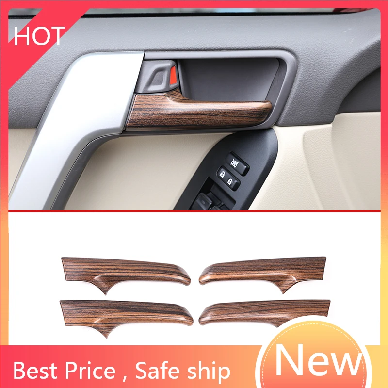 

4 шт. для Toyota Land Cruiser Prado FJ150 150 2010-2018 сосновая древесина зернистость ABS внутренняя дверная ручка отделка автомобильные аксессуары h