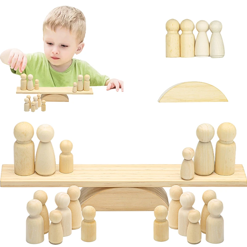 

Детские строительные блоки Монтессори, Обучающие игрушки, натуральная деревянная игрушка-Пег, Детская тренировочная балансировочная игру...