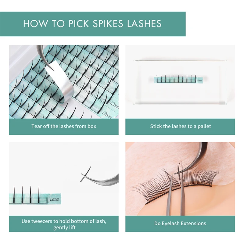 Misslamode Spike Lashes Fairy Eyelashes Extension 3D A/M Shape False Natural Self Grafting 0.07 CD Curl |