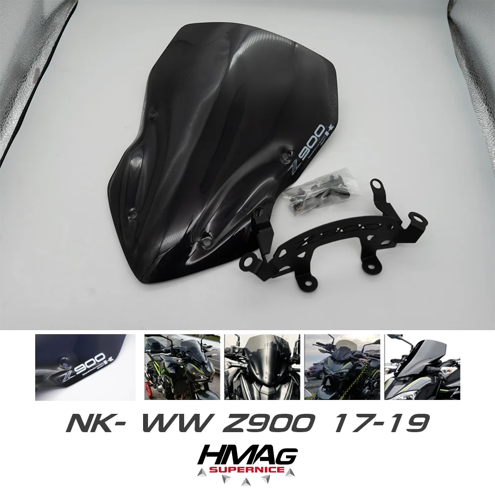

For Kawasaki Z900 2017 2018 Motorcycle Windshield Wind Deflector Smoke Gray Transparent Windshield Z900