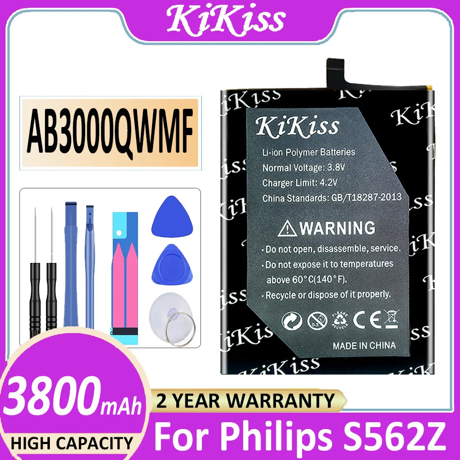 

Original KiKiss Battery AB3000QWMF 3800mAh For Philips S562Z Mobile Phone Bateria