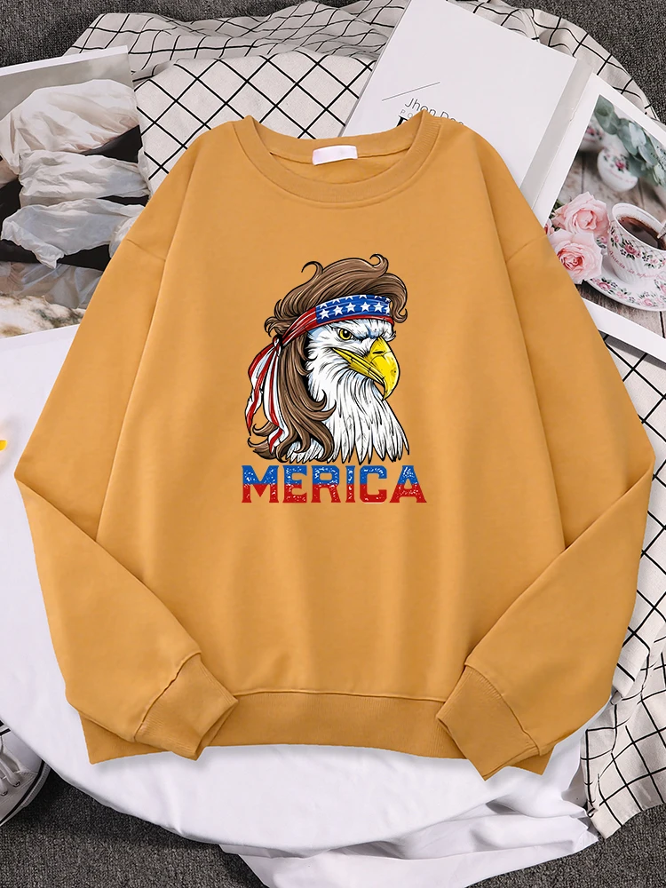 

Eagle Mullet 4Th Of July American Flag Merica Usa Womne Hoodie Chrimbo Gift Trend Crewneck Sportswears Street Pullover Tracksuit