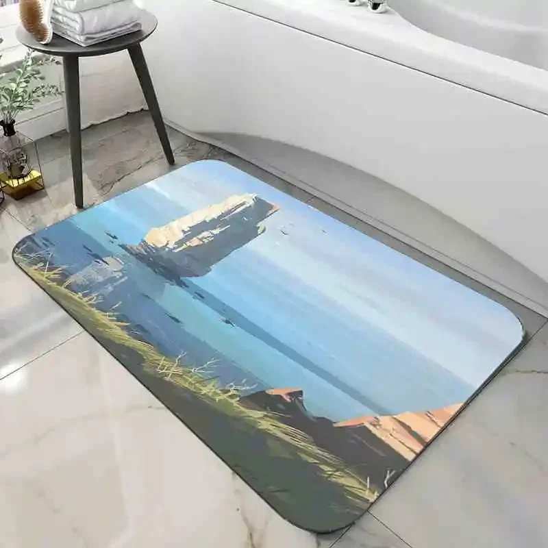 

Ванная комната, нескользящий ковер, серый дверной коврик для спальни