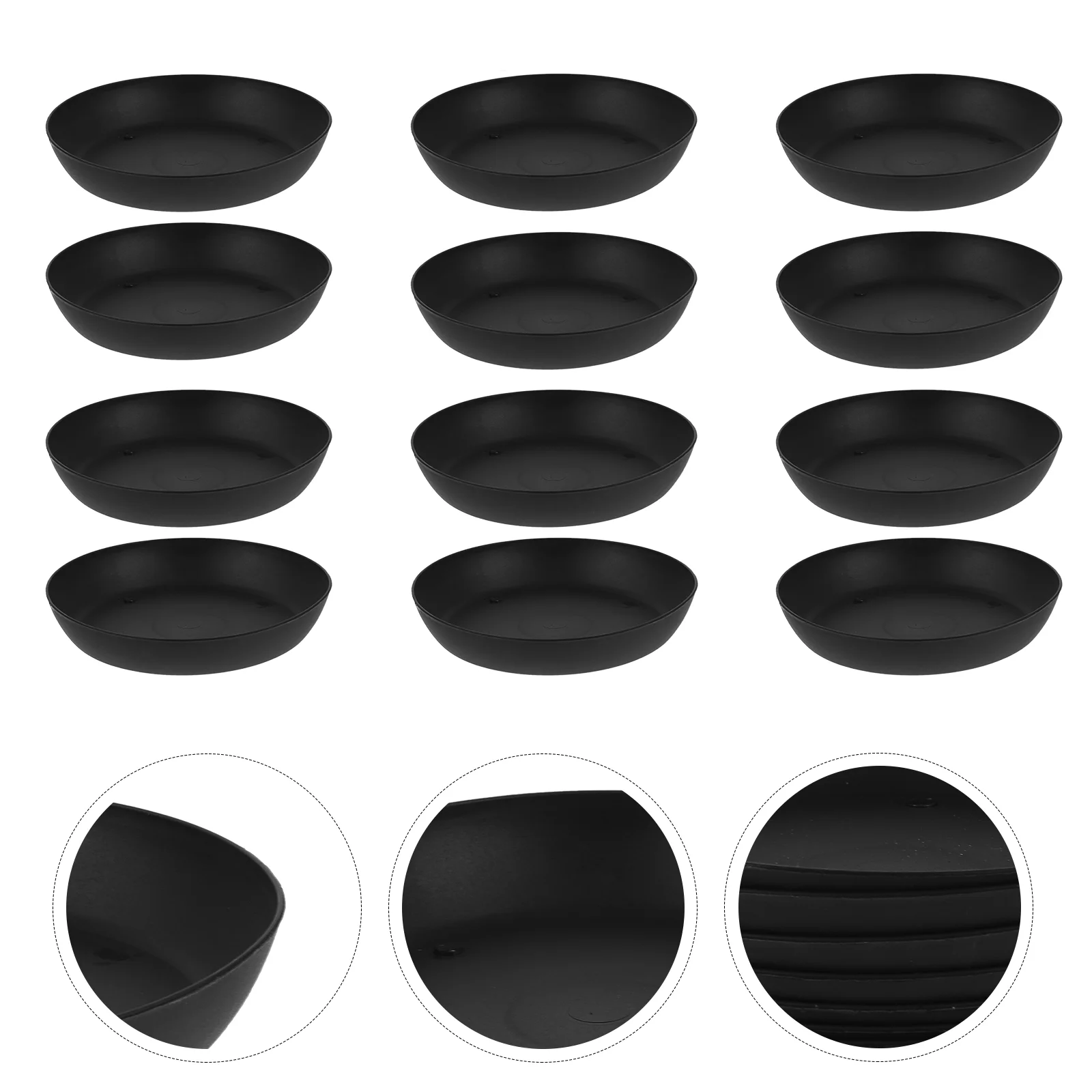 

30pcs Gardening Plant Pot Water Trays Indoor Flower Container Saucer (Black)