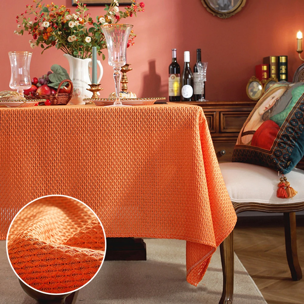 

Waffle Plaid Table Cloth Solid Color Dinner Table Cover for Home Party Kitchen Hotel Wedding Dining Coffee Simple Tablecloth