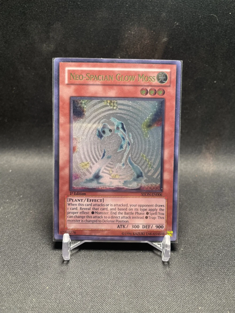 

Yu-Gi-Oh Ultimate Rare STON-EN006/Neo-Spacian Glow Moss Children's Gift Collectible Card Toys (Not Original)