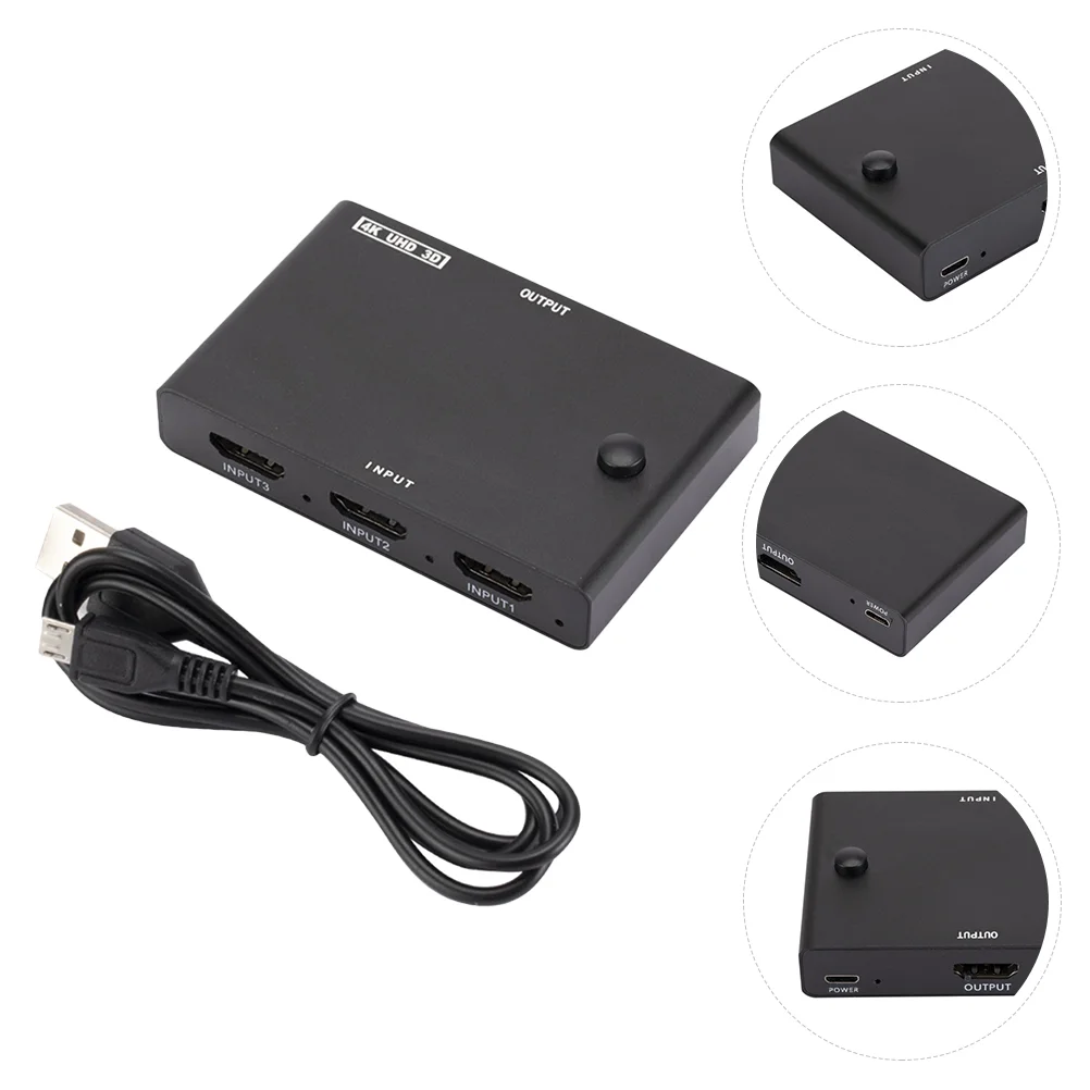 

Switcher Video Box Switch Splitter Selectorpc Sharing Hub Equipment Mini 3X1